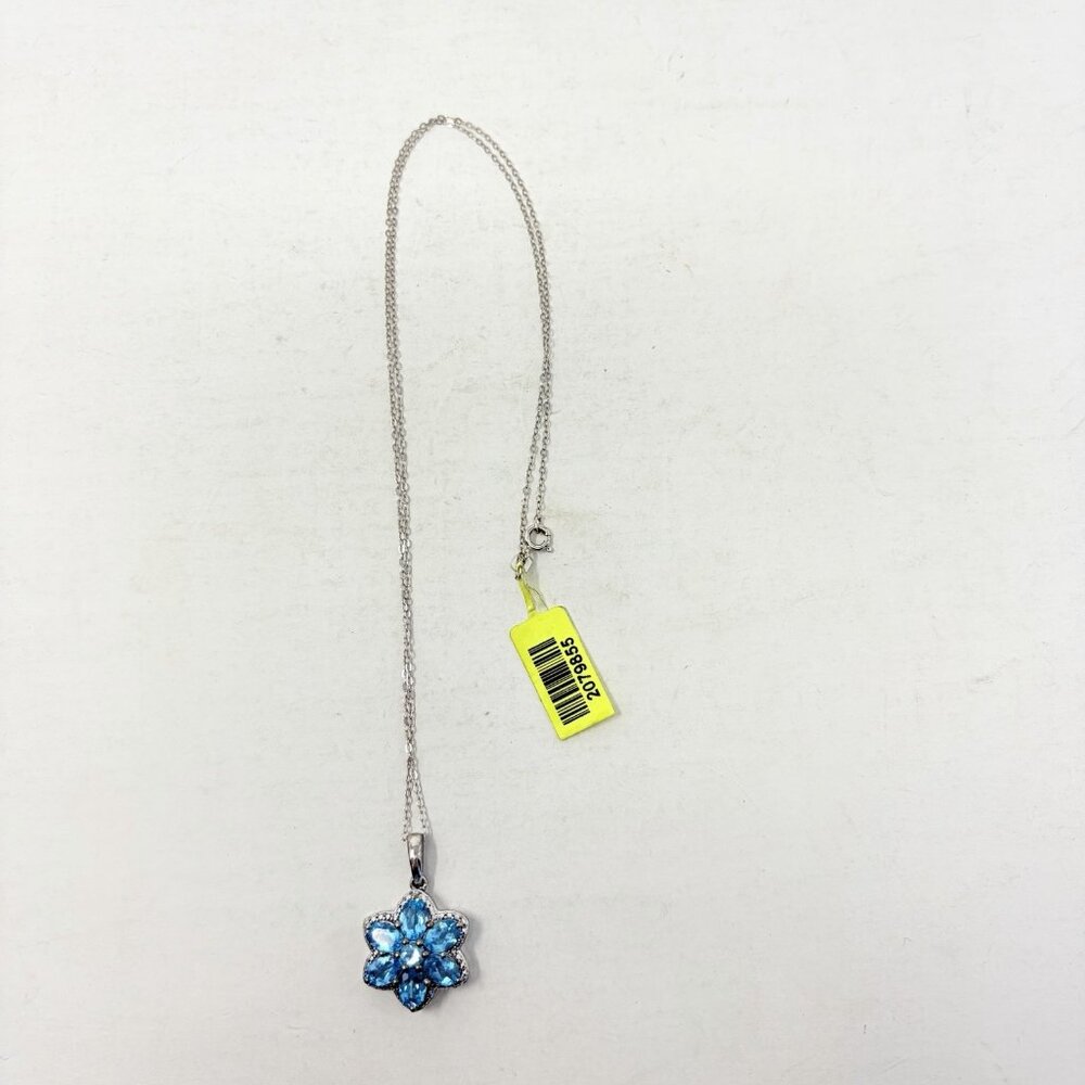 Shop LC Madagascar Paraiba Apatite/Diamond Pendant with Chain 20in Long 5135